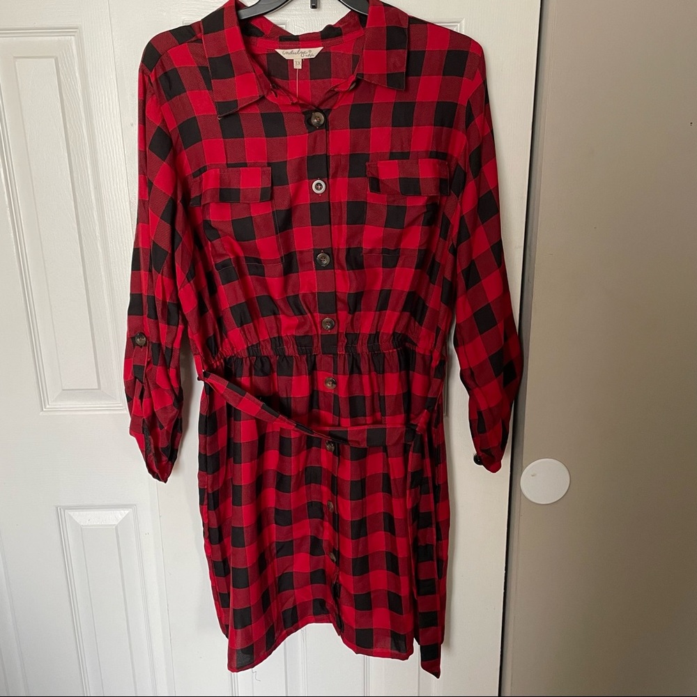 Red & black plaid dress